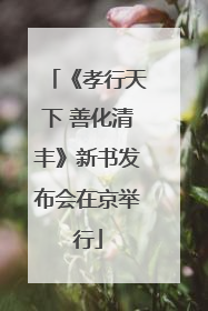 《孝行天下 善化清丰》新书发布会在京举行