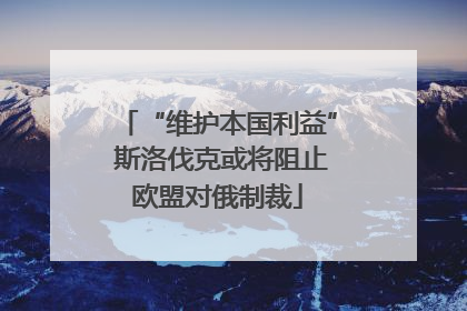 “维护本国利益” 斯洛伐克或将阻止欧盟对俄制裁