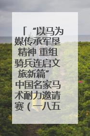 “以马为媒传承军垦精神 重组骑兵连启文旅新篇” 中国名家马术耐力邀请赛（一八五团站）暨重启骑兵连活动正式启动