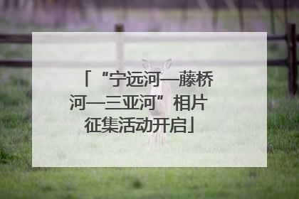 “宁远河—藤桥河—三亚河”相片征集活动开启