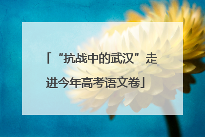 “抗战中的武汉”走进今年高考语文卷