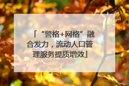 “警格+网格”融合发力，流动人口管理服务提质增效