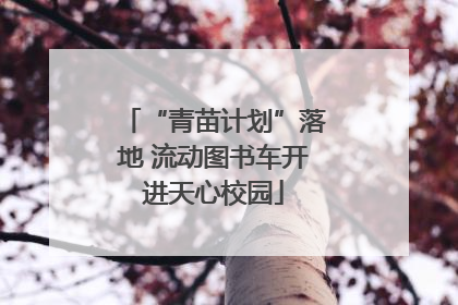 “青苗计划”落地 流动图书车开进天心校园