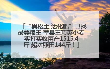 “黑松土 活化肥”寻找最美粮王 莘县王巧英小麦实打实收亩产1515.4斤 超对照田144斤！