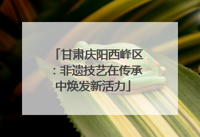 甘肃庆阳西峰区：非遗技艺在传承中焕发新活力