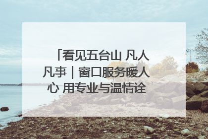 看见五台山 凡人凡事｜窗口服务暖人心 用专业与温情诠释责任担当