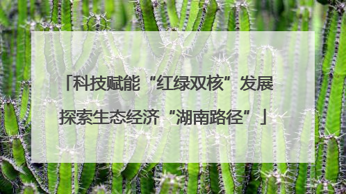 科技赋能“红绿双核”发展 探索生态经济“湖南路径”