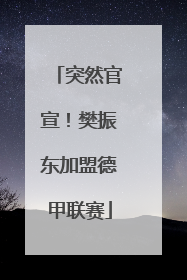 突然官宣！樊振东加盟德甲联赛