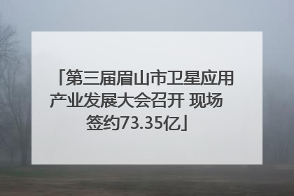 第三届眉山市卫星应用产业发展大会召开 现场签约73.35亿