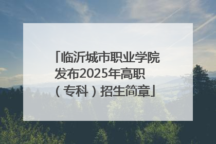临沂城市职业学院发布2025年高职（专科）招生简章