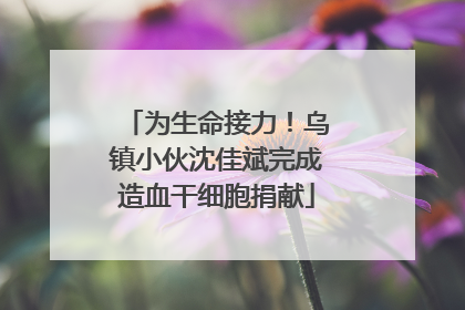 为生命接力！乌镇小伙沈佳斌完成造血干细胞捐献