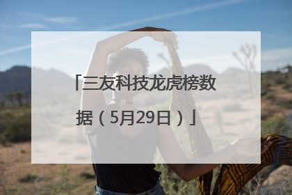 三友科技龙虎榜数据（5月29日）