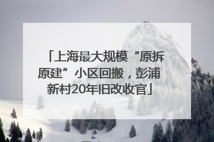 上海最大规模“原拆原建”小区回搬，彭浦新村20年旧改收官