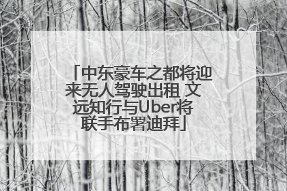 中东豪车之都将迎来无人驾驶出租 文远知行与Uber将联手布署迪拜