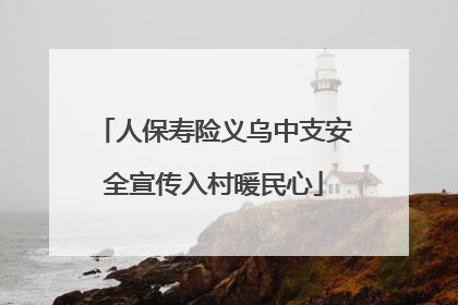 人保寿险义乌中支安全宣传入村暖民心