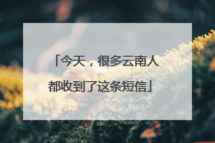 今天，很多云南人都收到了这条短信
