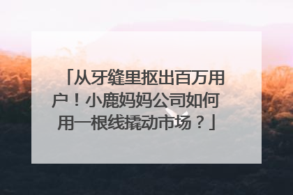 从牙缝里抠出百万用户！小鹿妈妈公司如何用一根线撬动市场？