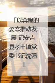 以奔跑的姿态推动发展 记安吉县孝丰镇党委书记沈强