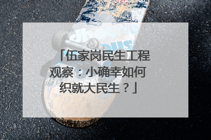 伍家岗民生工程观察：小确幸如何织就大民生？