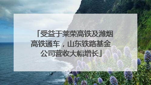 受益于莱荣高铁及潍烟高铁通车，山东铁路基金公司营收大幅增长