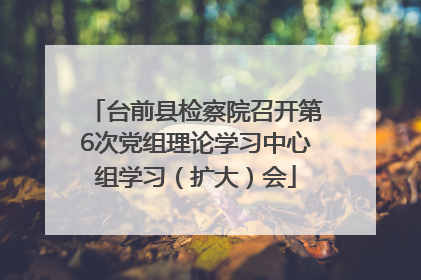 台前县检察院召开第6次党组理论学习中心组学习（扩大）会