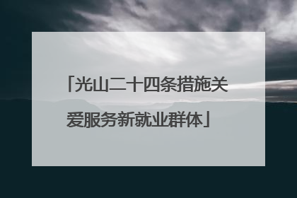 光山二十四条措施关爱服务新就业群体