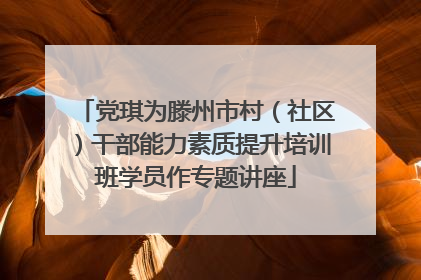 党琪为滕州市村（社区）干部能力素质提升培训班学员作专题讲座