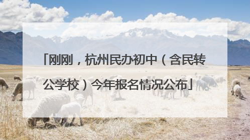 刚刚，杭州民办初中（含民转公学校）今年报名情况公布