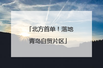 北方首单！落地青岛自贸片区