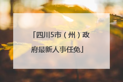 四川5市（州）政府最新人事任免