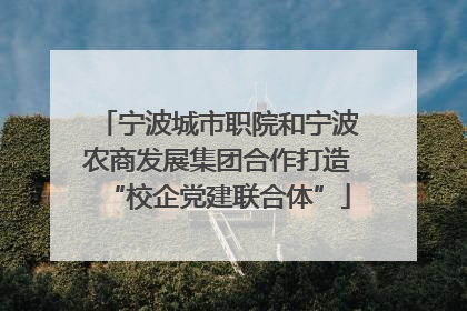 宁波城市职院和宁波农商发展集团合作打造“校企党建联合体”