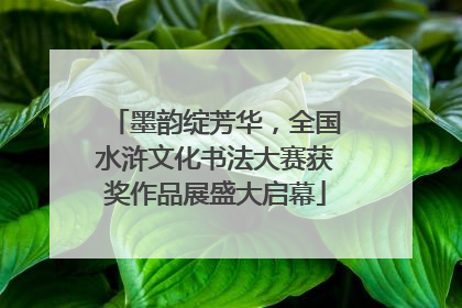 墨韵绽芳华，全国水浒文化书法大赛获奖作品展盛大启幕