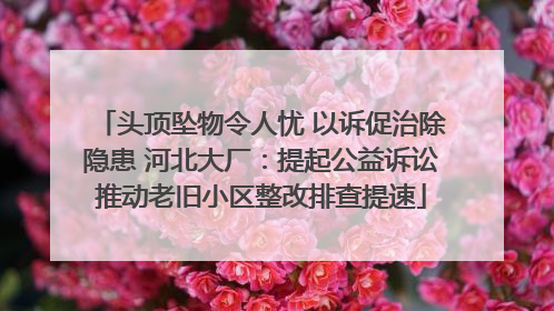 头顶坠物令人忧 以诉促治除隐患 河北大厂：提起公益诉讼推动老旧小区整改排查提速