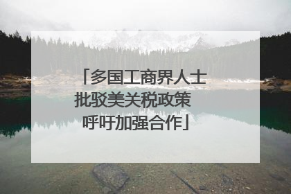 多国工商界人士批驳美关税政策 呼吁加强合作