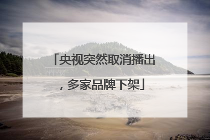 央视突然取消播出，多家品牌下架