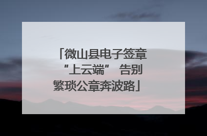微山县电子签章“上云端” 告别繁琐公章奔波路