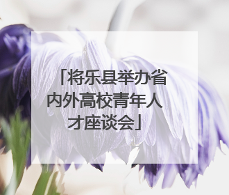将乐县举办省内外高校青年人才座谈会
