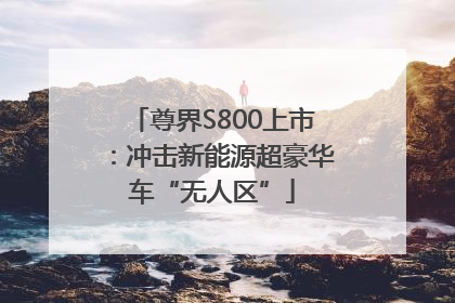 尊界S800上市：冲击新能源超豪华车“无人区”
