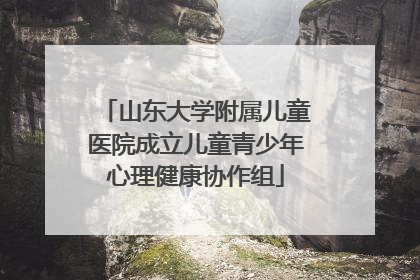 山东大学附属儿童医院成立儿童青少年心理健康协作组