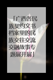 广西各民族契约文书档案里的民族交往交流交融故事专题展开展