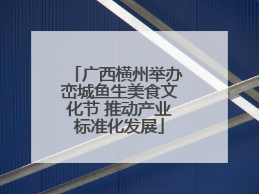 广西横州举办峦城鱼生美食文化节 推动产业标准化发展