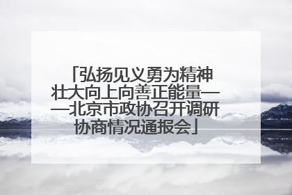 弘扬见义勇为精神 壮大向上向善正能量——北京市政协召开调研协商情况通报会