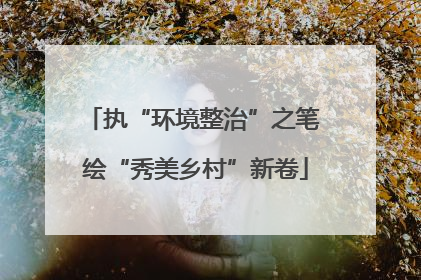 执“环境整治”之笔 绘“秀美乡村”新卷