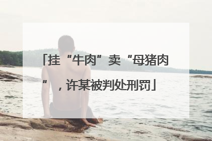 挂“牛肉”卖“母猪肉”，许某被判处刑罚
