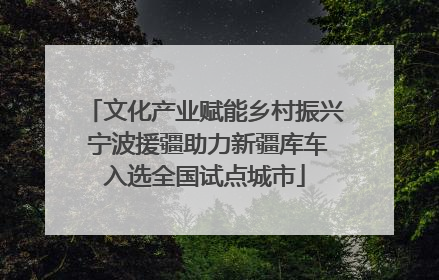 文化产业赋能乡村振兴 宁波援疆助力新疆库车入选全国试点城市
