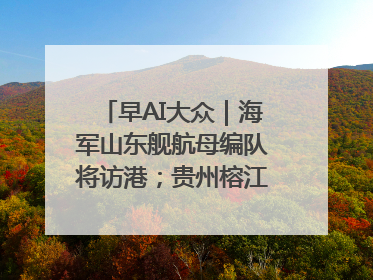 早AI大众｜海军山东舰航母编队将访港；贵州榕江已撤离转移群众超4万人