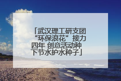 武汉理工研支团“环保浪花”接力四年 创意活动种下节水护水种子