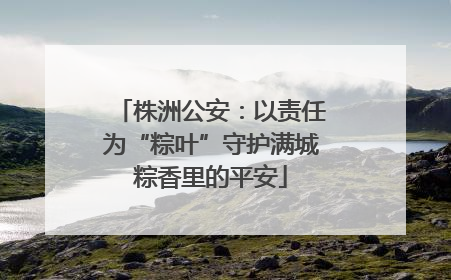 株洲公安：以责任为“粽叶”守护满城粽香里的平安
