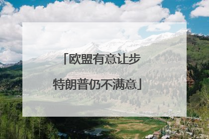 欧盟有意让步 特朗普仍不满意