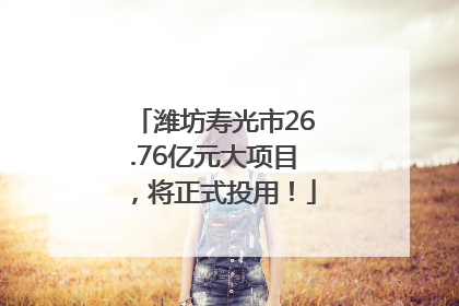 潍坊寿光市26.76亿元大项目，将正式投用！